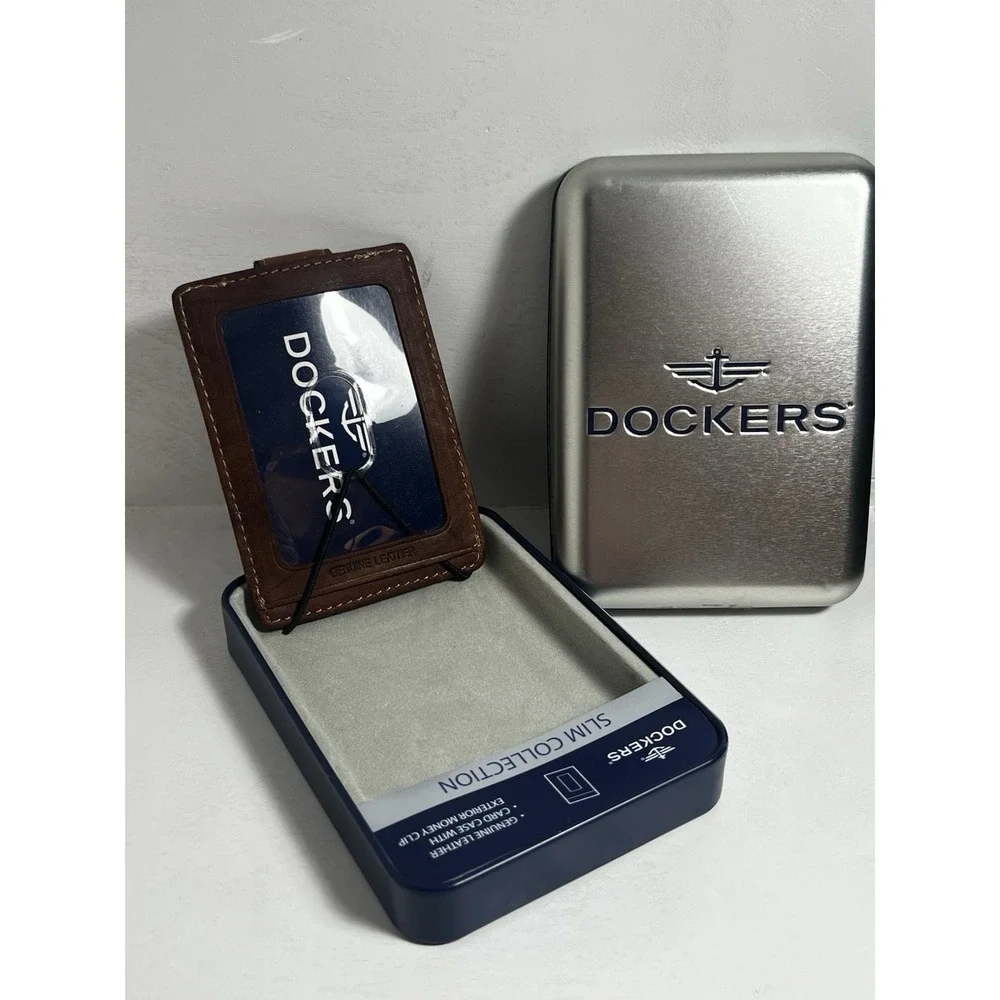 Dockers Mens Wallet - New In Tin - Color Black with Credit Card Holder Bi-Fold